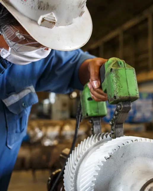 Pipeline inspection technician working in the field